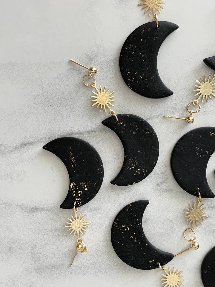 Gold Flake Moons - Argilla polimerica per la vendita all'ingrosso da parte di Hooks and Clay