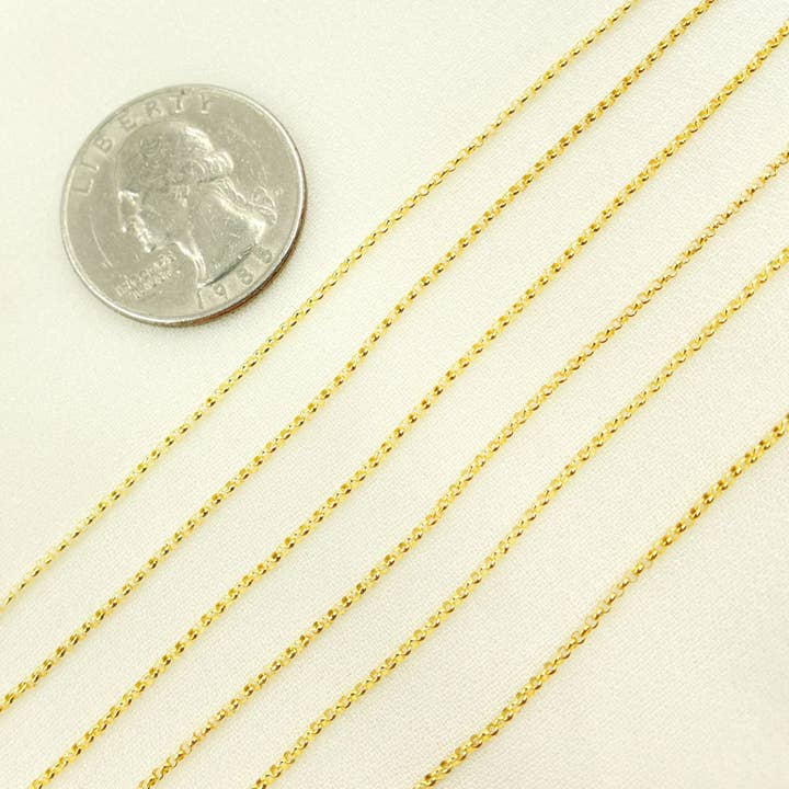 Tresor Jewelry Inc. - Wholesale Link & Chain Necklace - 030BETLGbyFt. 14K Solid Yellow Gold Rolo Link Chain4