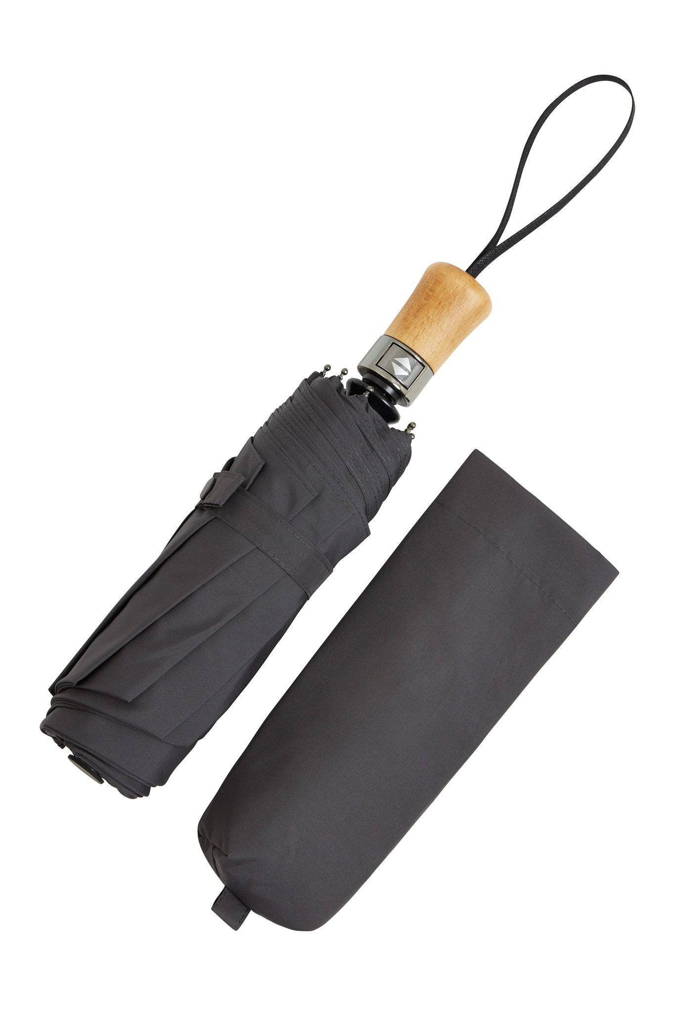 McInce Collections - Wholesale Umbrella - Unisex - Auto Open/Close Ince Folding Umbrella - Beechwood Handle2