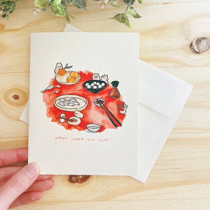 Happy Lunar New Year Greeting Card for wholesale by Seenee Scribbles