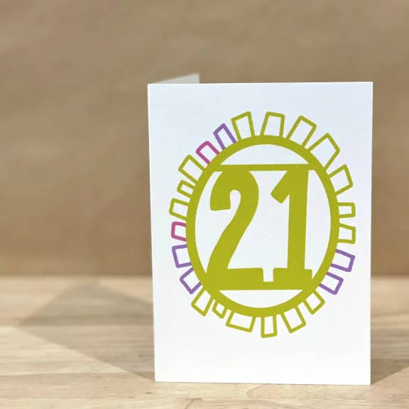 '21' Birthday Card - KIM MIATKE ART for wholesale by Calla Collective