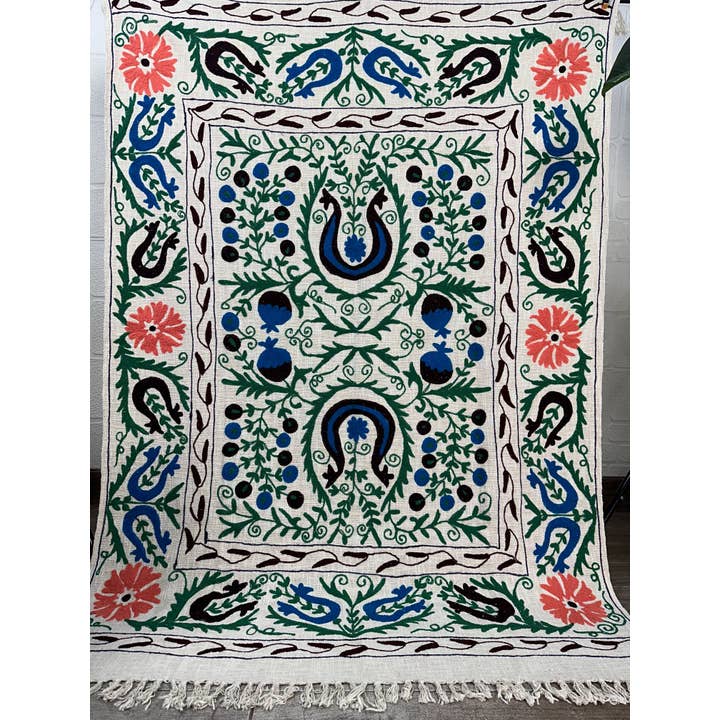 The Eastern Loom - Wholesale Throw Blanket - Suzani Throw, Hand Embroidery Bedspread, Cotton Wall hanging