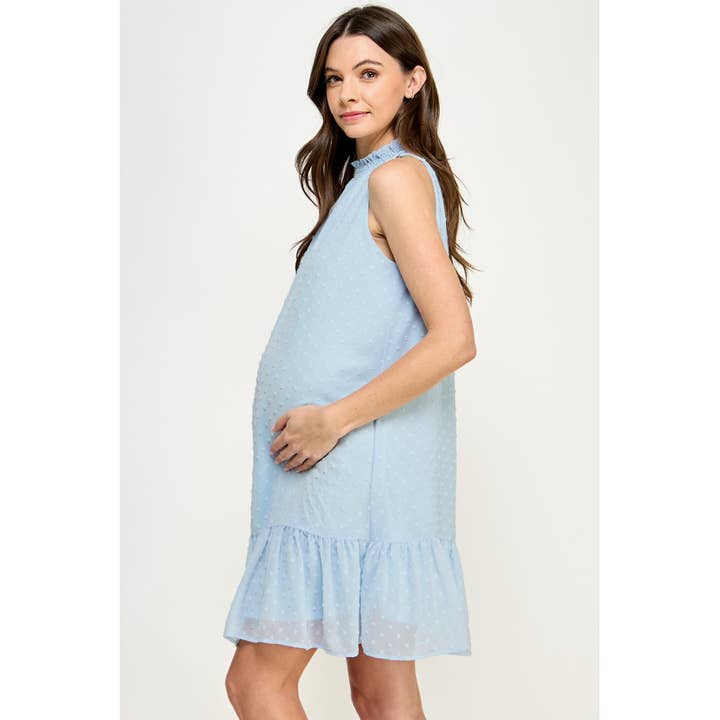 Hello Miz - Vente Robe - Robe de maternité à col montant en plumetis avec volant9