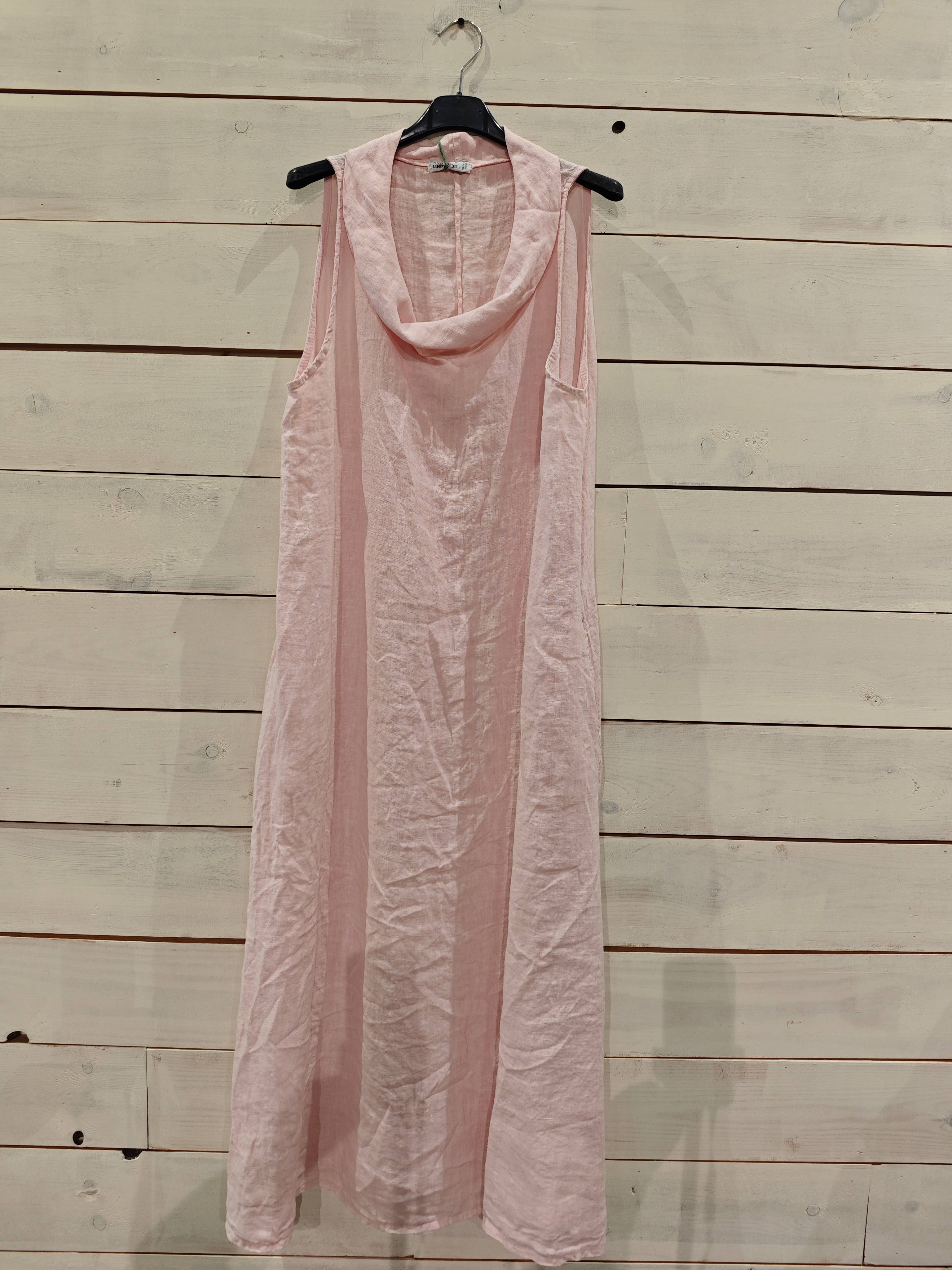 Linos y Textiles - Venta al por mayor Vestido - Mujer - REF 25396 VESTIDO LINO 100% CUELLO BARCA SIN MANGA2