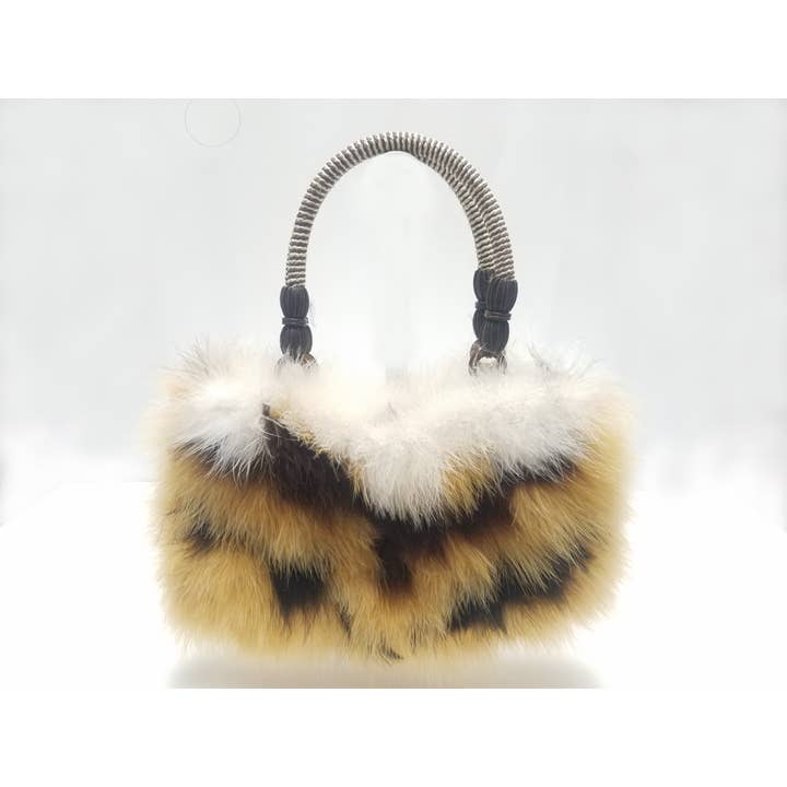 ANGE Style INTERNATIONAL – wholesale Top handle bag – women's – "Kathia' Marabou Feather Handbag