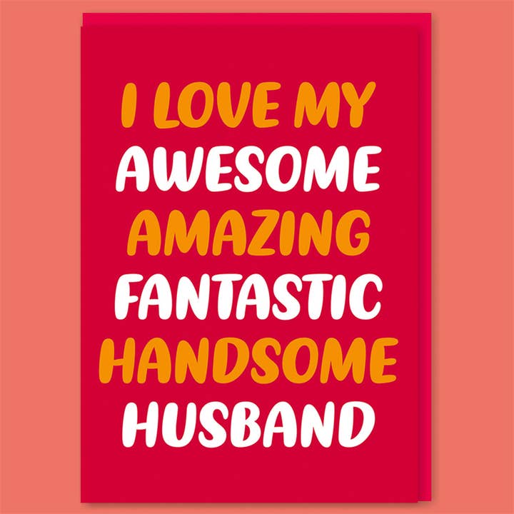 Handsome husband Valentines Greeting Card for wholesale by Dean Morris Cards