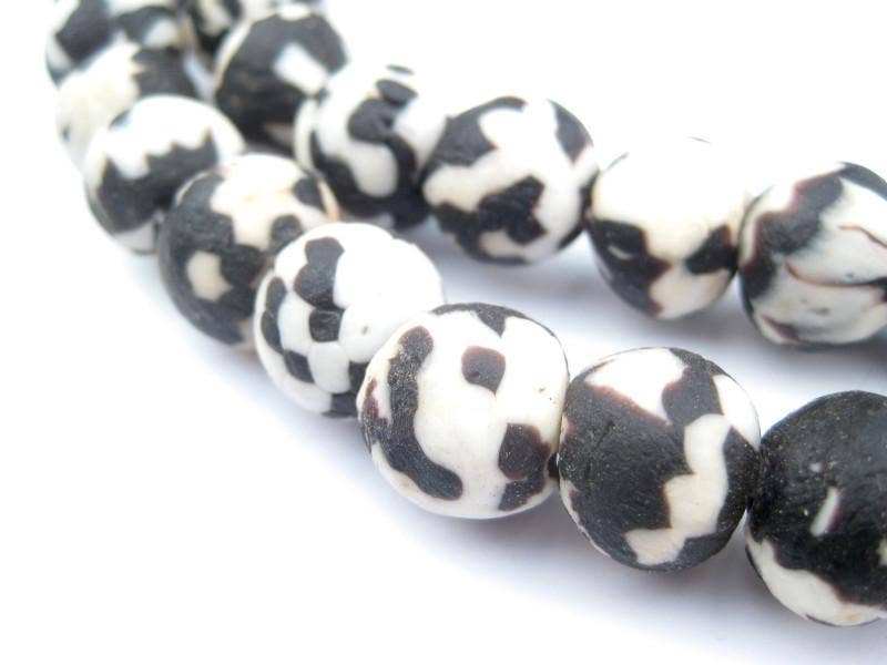 The Bead Chest - Venta al por mayor Cuentas - Cuentas de cristal reciclado fusionado, 14 mm, color negro1