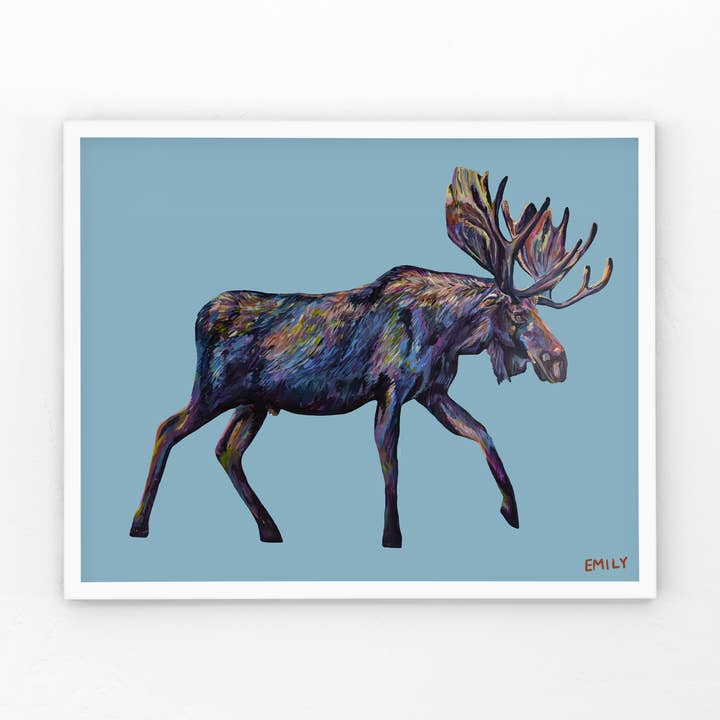 Emily Miquelon Art - Wholesale Art Print - Mr. Moose Print1
