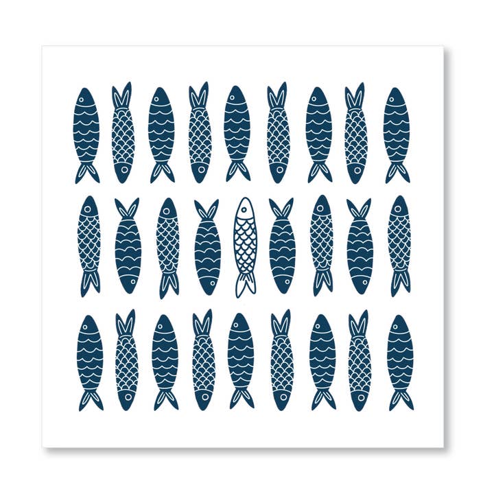 Sardine Pattern Art Print for wholesale by Finch and Flourish Paper Goods