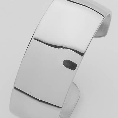 Bracelet manchette large en étain uni, 7/8 po de largeur pour la vente par Nobska Craftsmen