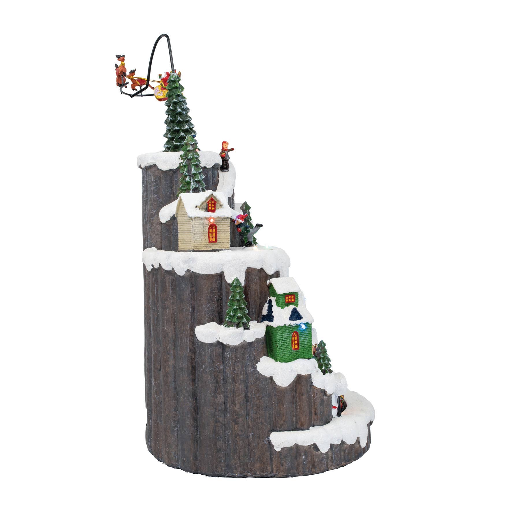 multicolor Christmas Village - Hill Town with Train and Santa for wholesale on Faire4