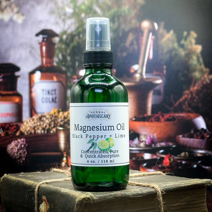 Spray d'huile de magnésium Poivre noir + Citron vert pour la vente par Herbal Apothecary