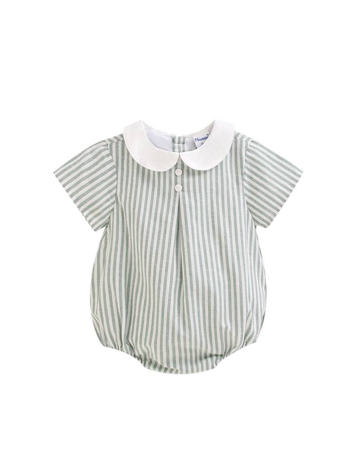 Grönvit randig babyromper ideal för ceremoni BBV96052 för wholesale av Newness Kids