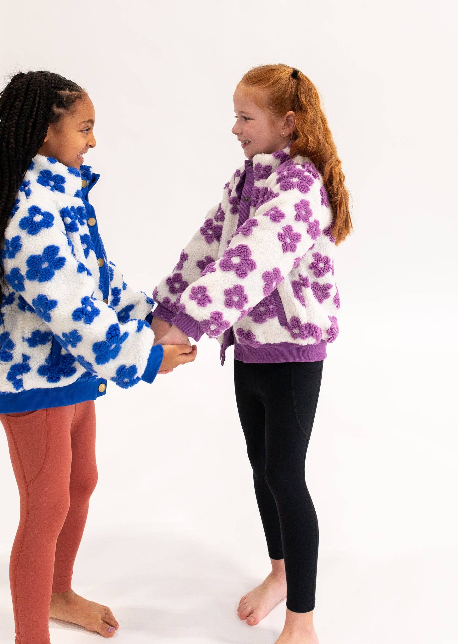 Everyway - Wholesale Jacket - Kids - Flower Power Fleece Jacket in Royal Blue2