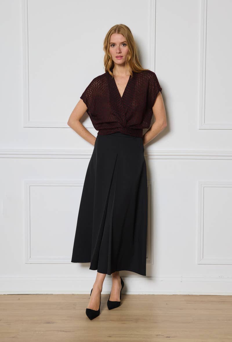 LULUMARY - Wholesale Blouse - Women's - Textured crop top H7003