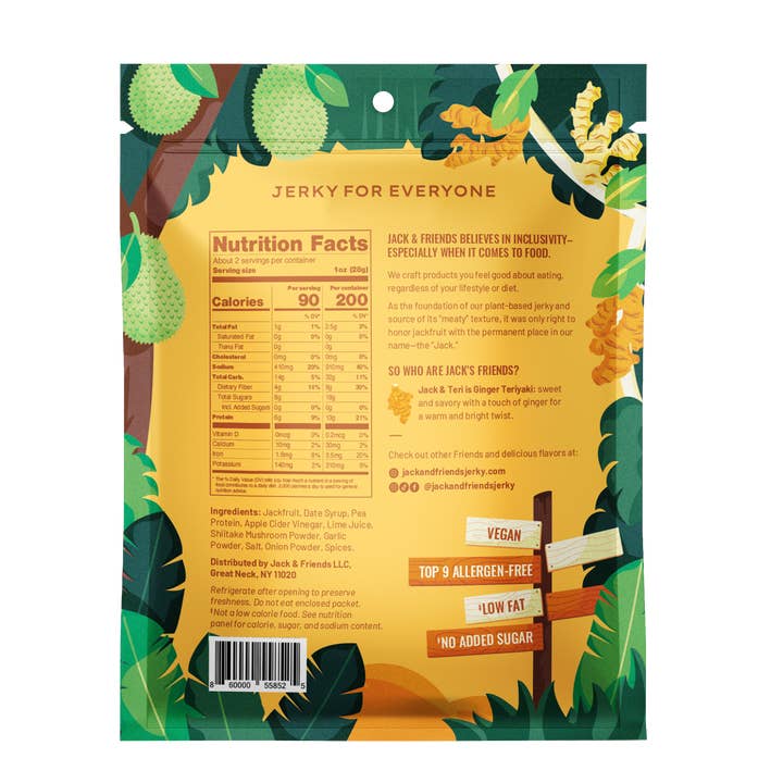 Jack & Friends - Wholesale Jerky - Jack & Teri Jackfruit Jerky - Ginger Teriyaki