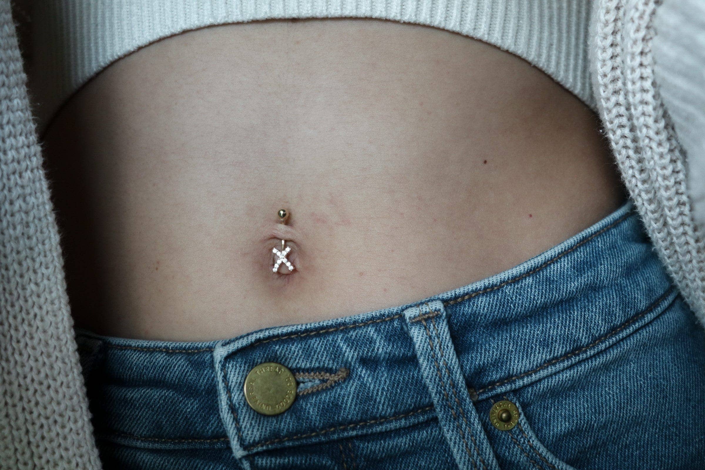 Zahav Jewelry - Wholesale Belly Ring - 14kt Solid Gold Dangle Belly Button Ring Body Jewelry1
