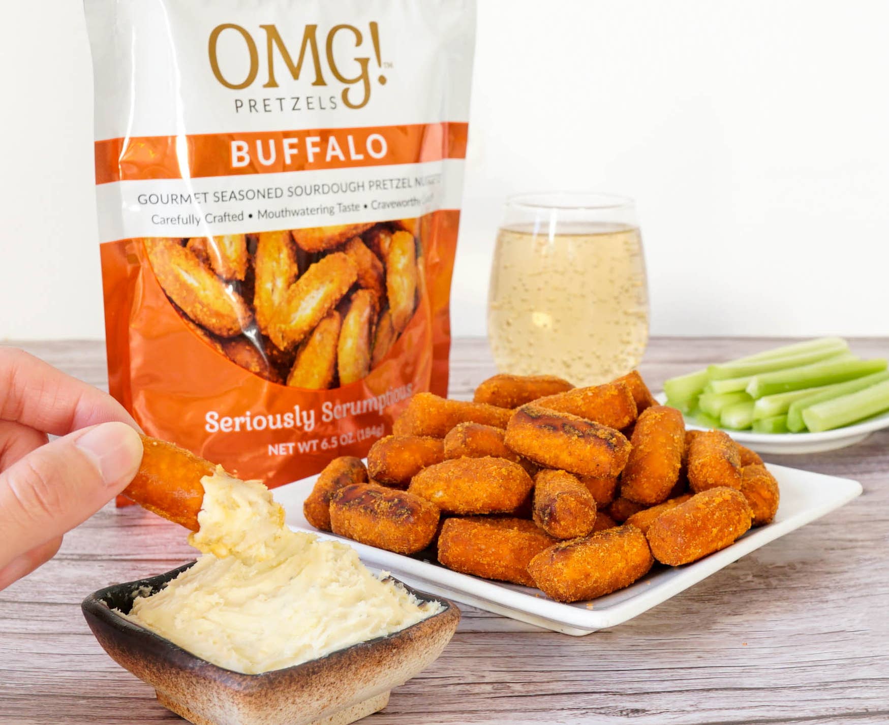 OMG! Pretzels - Wholesale Pretzels - Buffalo Seasoned Sourdough Pretzel Nuggets5