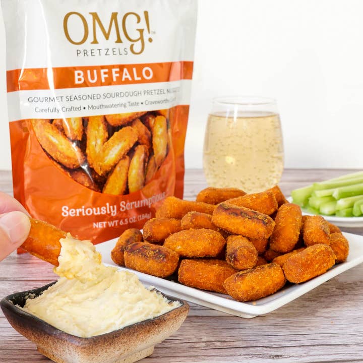 OMG! Pretzels - Wholesale Pretzels - Buffalo Seasoned Sourdough Pretzel Nuggets5