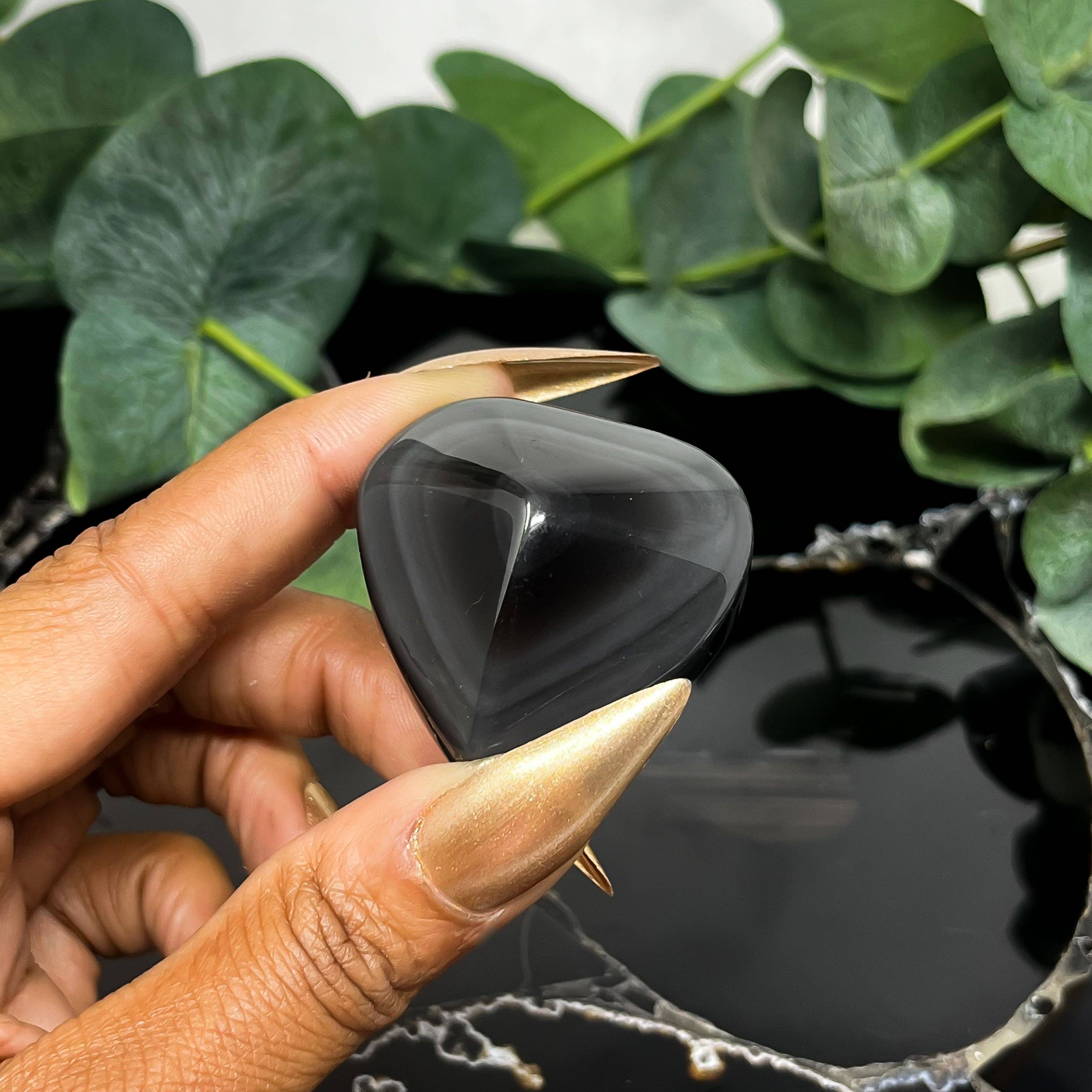 The Crystal Tabby – wholesale Spiritual stone/crystal – Grey Banded Obsidian "Spade"1