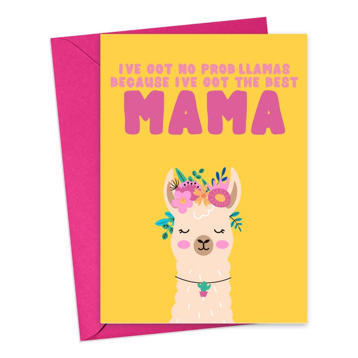 Mothers Day Card Funny Llama Mother's Day Gifts Animal Lover for wholesale by R is for Robo