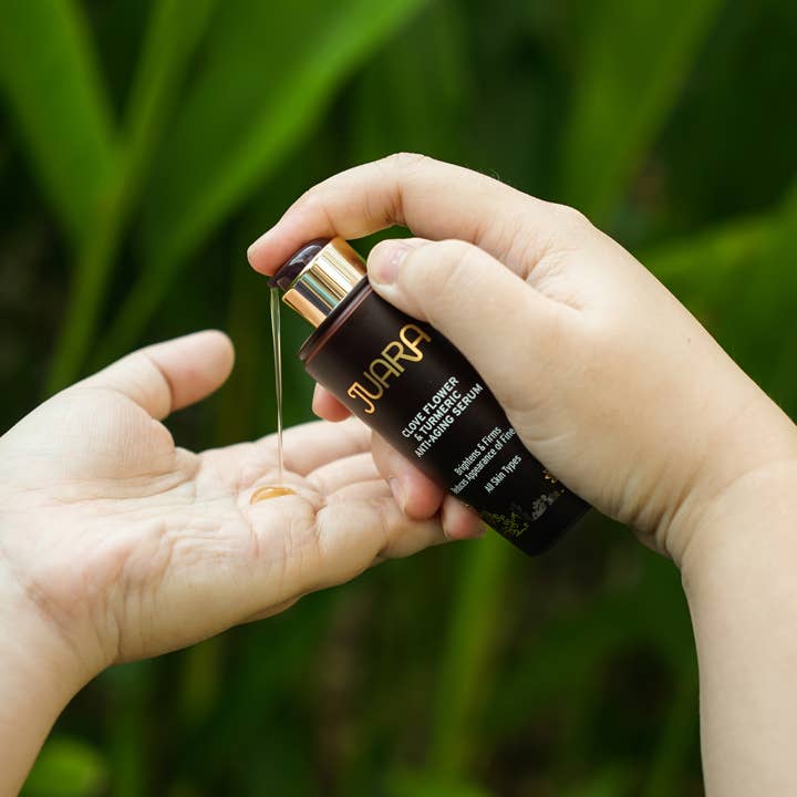 JUARA Skincare – Großhandel Gesichtsserum/-konzentrat – Nelkenblume & Kurkuma Anti-Aging Serum 1,0 Unzen4