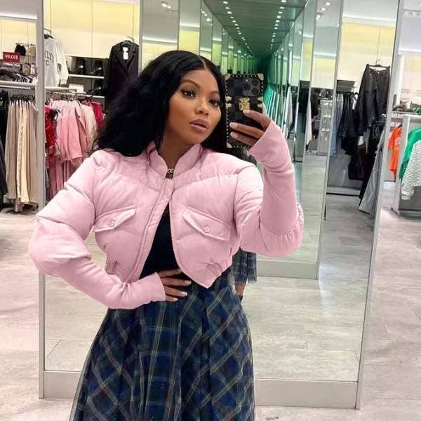 Flarix - Venta al por mayor Chaqueta - Mujer - abrigos casuales de invierno de color puro para mujer5