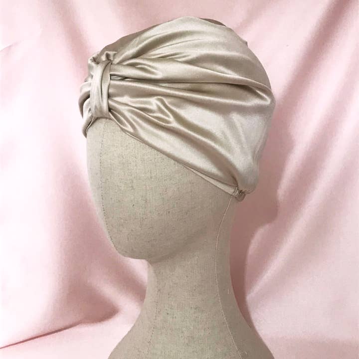 Mille Saisons - Wholesale Sleep cap / bonnet – women's - Champagne Mulberry Silk Sleep Cap Fully Lined- 10 colours2