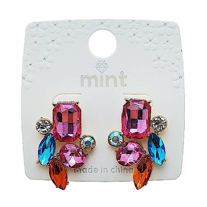 Crystal Cluster Post Earring for wholesale by Atlas Fashion