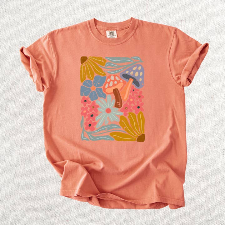 Knox + Nell - Wholesale T-Shirt (Graphic) - Women's - Floral Mushroom Graphic Tee