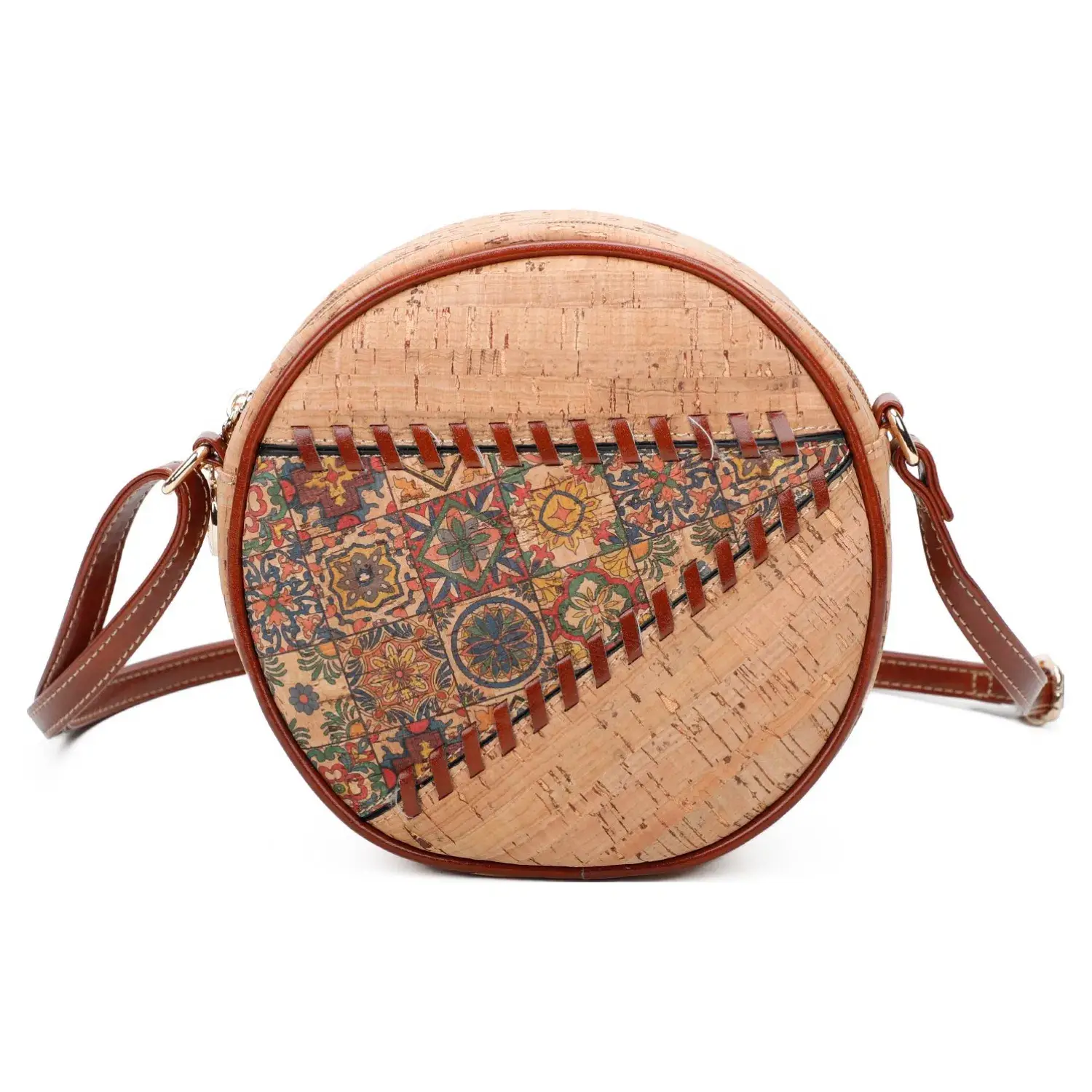 Superbia - Wholesale Crossbody Bag - Women's - Small Round Shape Cork Bag -58877