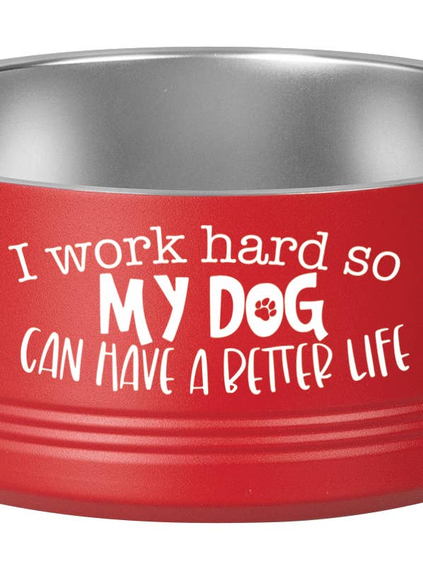 Cuenco grande para mascotas «I Work Hard So My Dog» para venta al por mayor de Dexsa