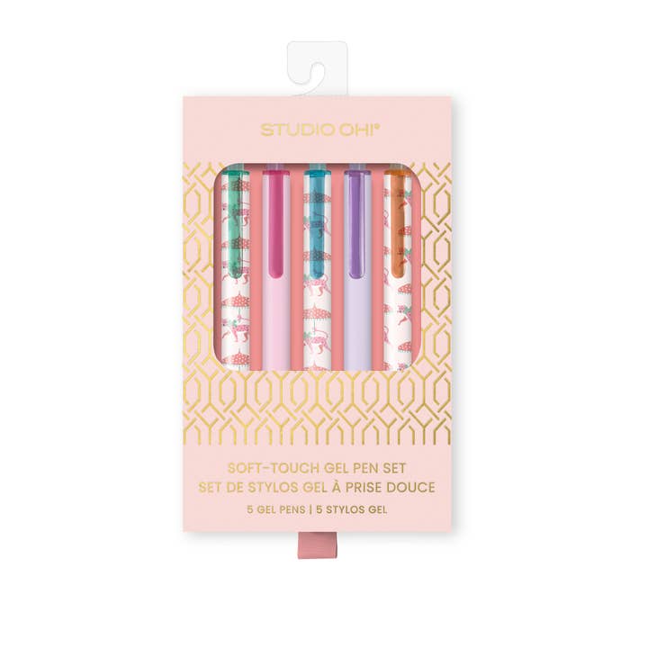Leopard on Parade Soft-Touch Gel Pen Set for wholesale by Studio Oh!