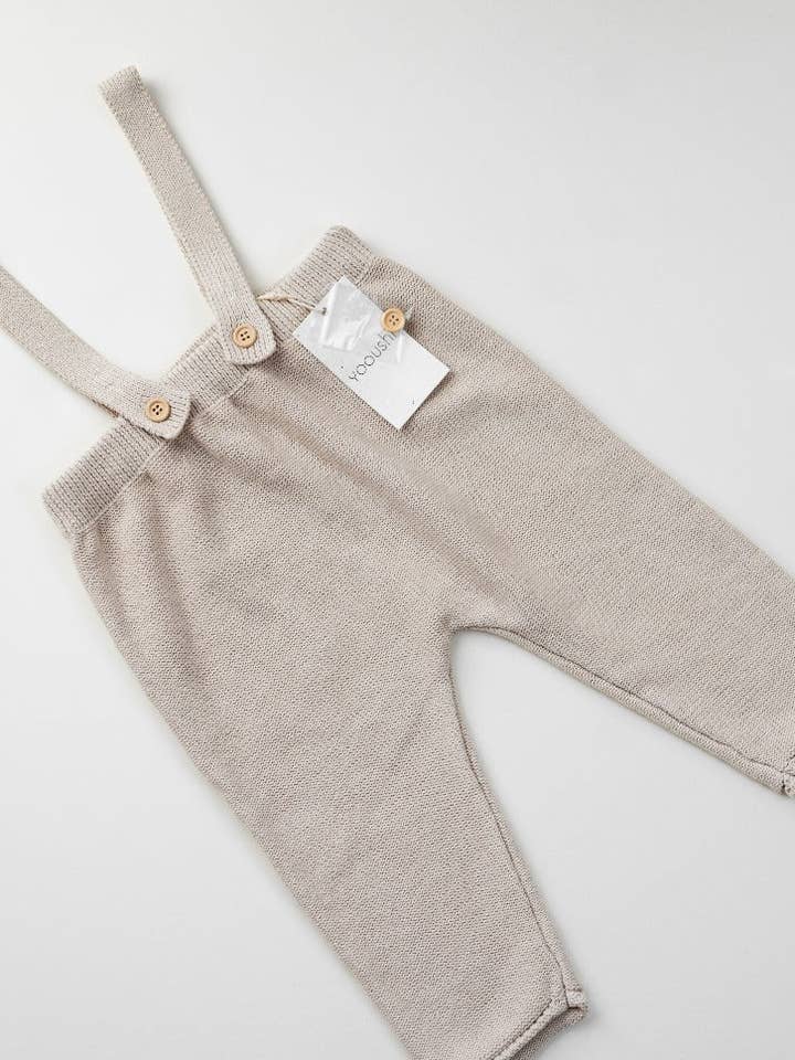Yooushi - Wholesale Overalls - Baby - Mushroom Knit Suspender Pants1