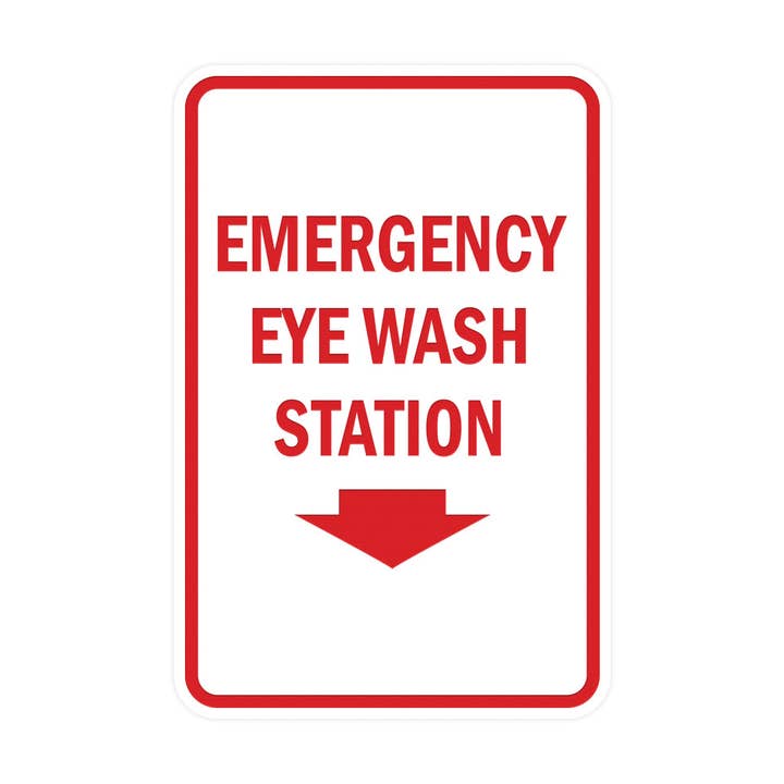 Portrait Round Emergency Eye Wash Station Sign for wholesale by All Quality