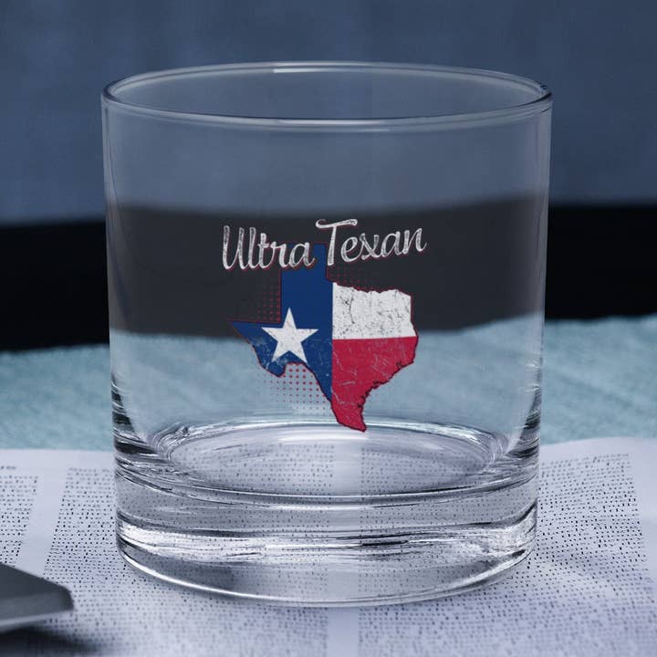 Ultra Texan Rocks glass for wholesale by Mixed Texan Store