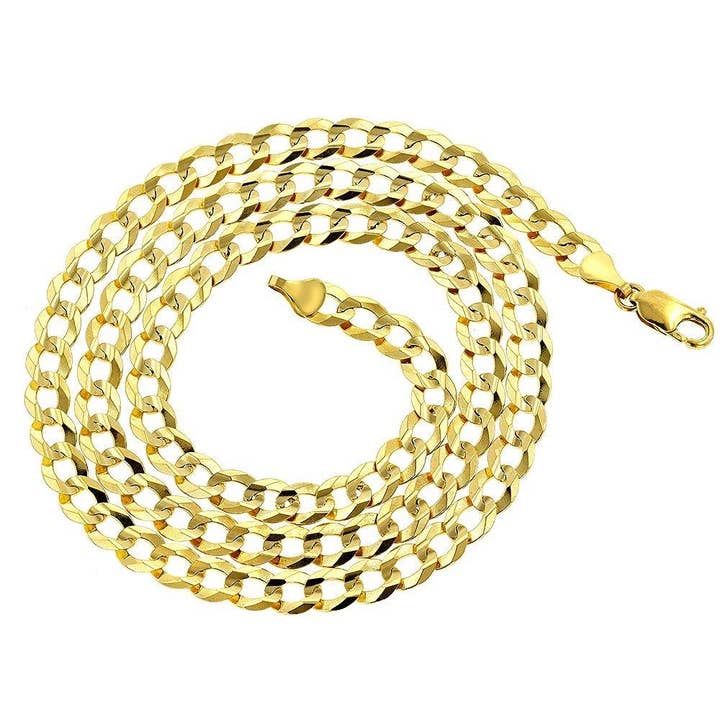 The Diamond Deal - Wholesale Link & chain necklace - The Diamond Deal Mens Solid 10k Yellow Gold 3.6mm Shiny Cuban Comfort Curb Chain Necklace For men for Pendants and Or Bracelet with Lobster-Claw Clasp (18", 20" 22" or 24 inch)4