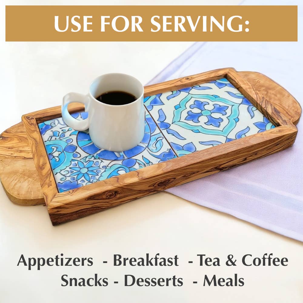 Kamsah - Vendita all'ingrosso Vassoi da portata - Vassoio da portata in legno d'ulivo con manici ergonomici, Sidi Bou7