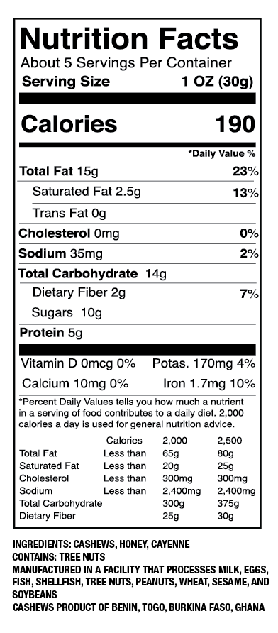 GRIA Food Co. - Wholesale Nuts - Hot Honey Fairtrade Cashews1