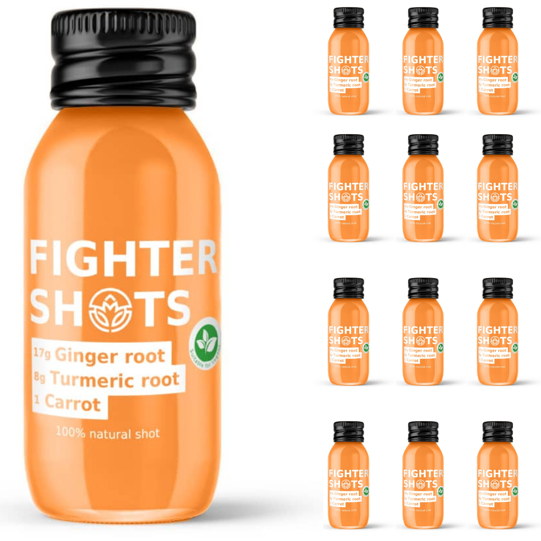 Fighter Shots - Wholesale Wellness Juice/Tonic - Carrot + Ginger + Turmeric Shot 12 x 60ml12