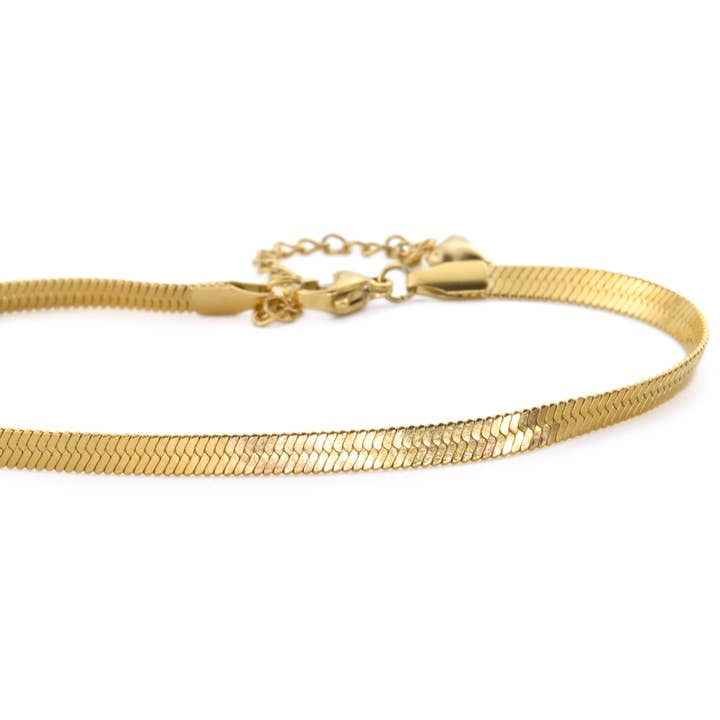 Blueyejewelry - Wholesale Anklet - Gold Herringbone Anklet - Stainless Steel Snake Chain Anklet3