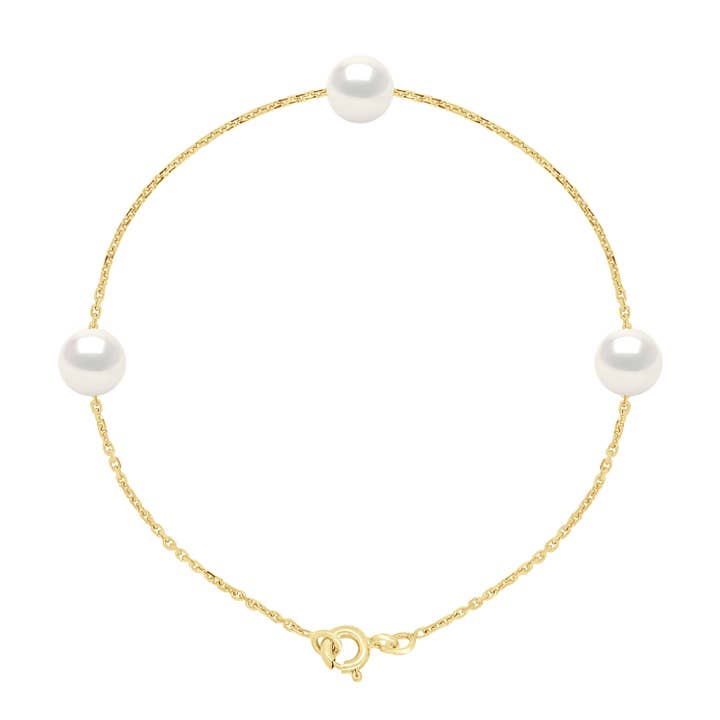 Pulseira em Ouro Branco - Uma Pérola Cultural Genuína por atacado de Mitzuko
