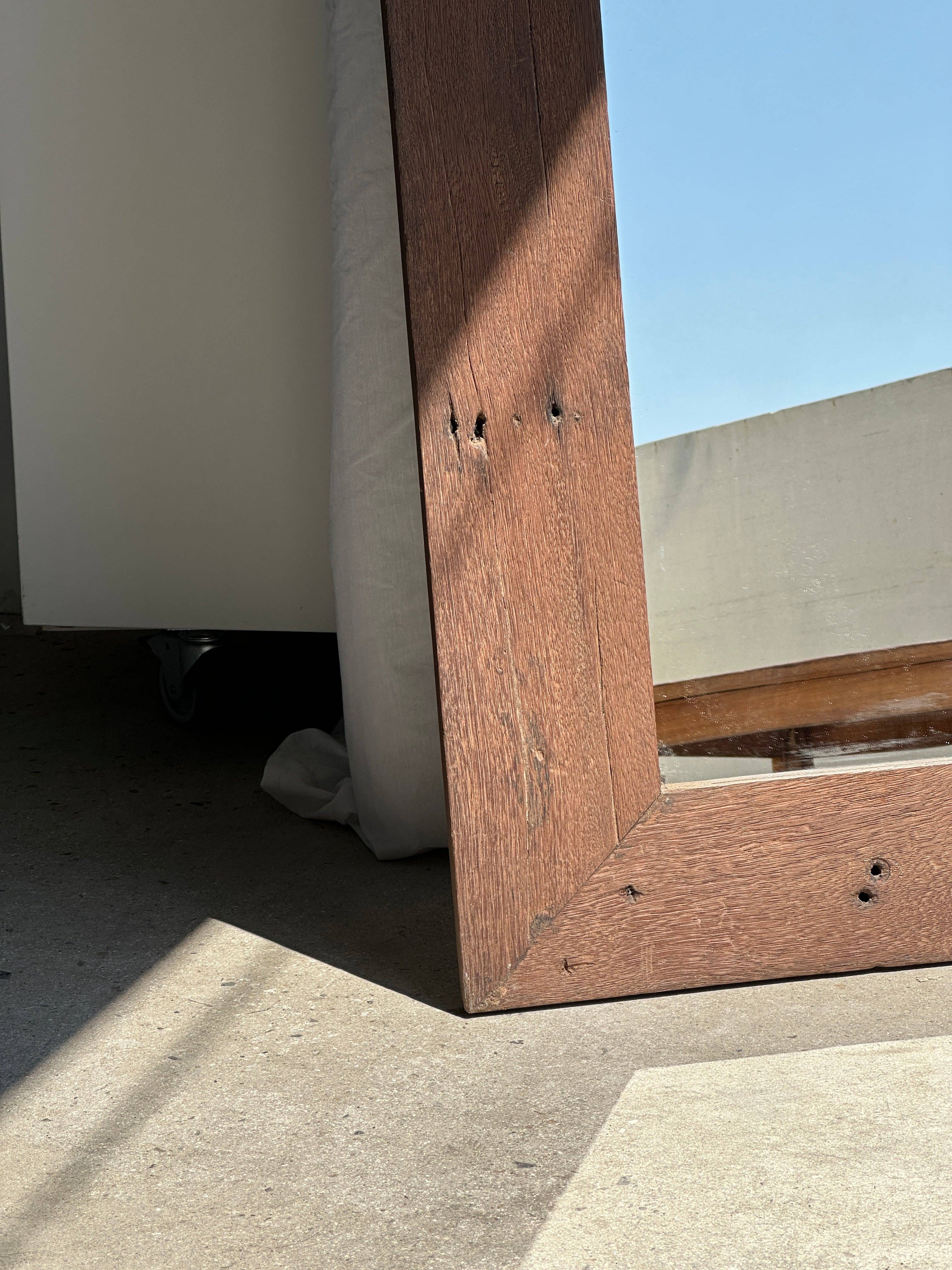 Office Objets - Wholesale Wall Mirror - Mirror with exotic brutalist old iron wood frame H:139cm30