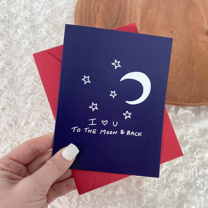 Big Moods - Wholesale Love Card - I Love U To The Moon and Back Card