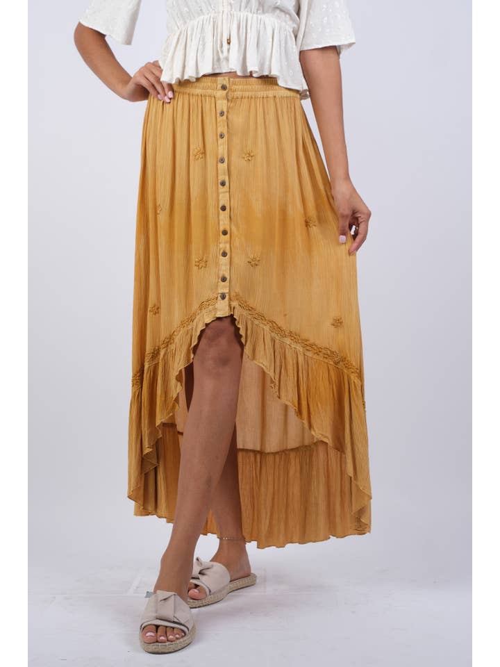 Sacred Threads - Wholesale Skirt - Women's - Bohemian Dipped Hem Skirt