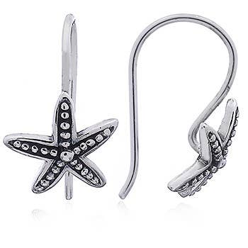 So... Silver Jewelry - Wholesale Dangle Earrings - Dotted Starfish Silver Drop Earrings1