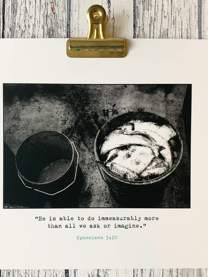 Immeasurably More A4 Christian Print Bible verse Ephesians 3 for wholesale by Fieldnote