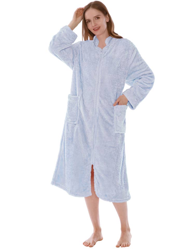Pavilia - Wholesale Robe - Women's - Women's Sherpa Housecoat Zipper Robe19
