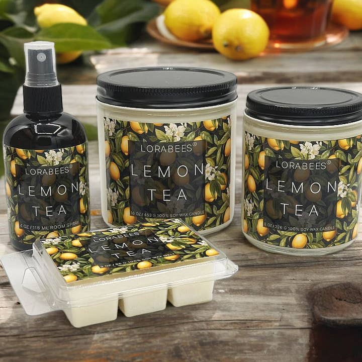 Lorabees - Wholesale Jar/Filled Candle - Summer Sippin' Fragrance Collection (Lemon Tea)