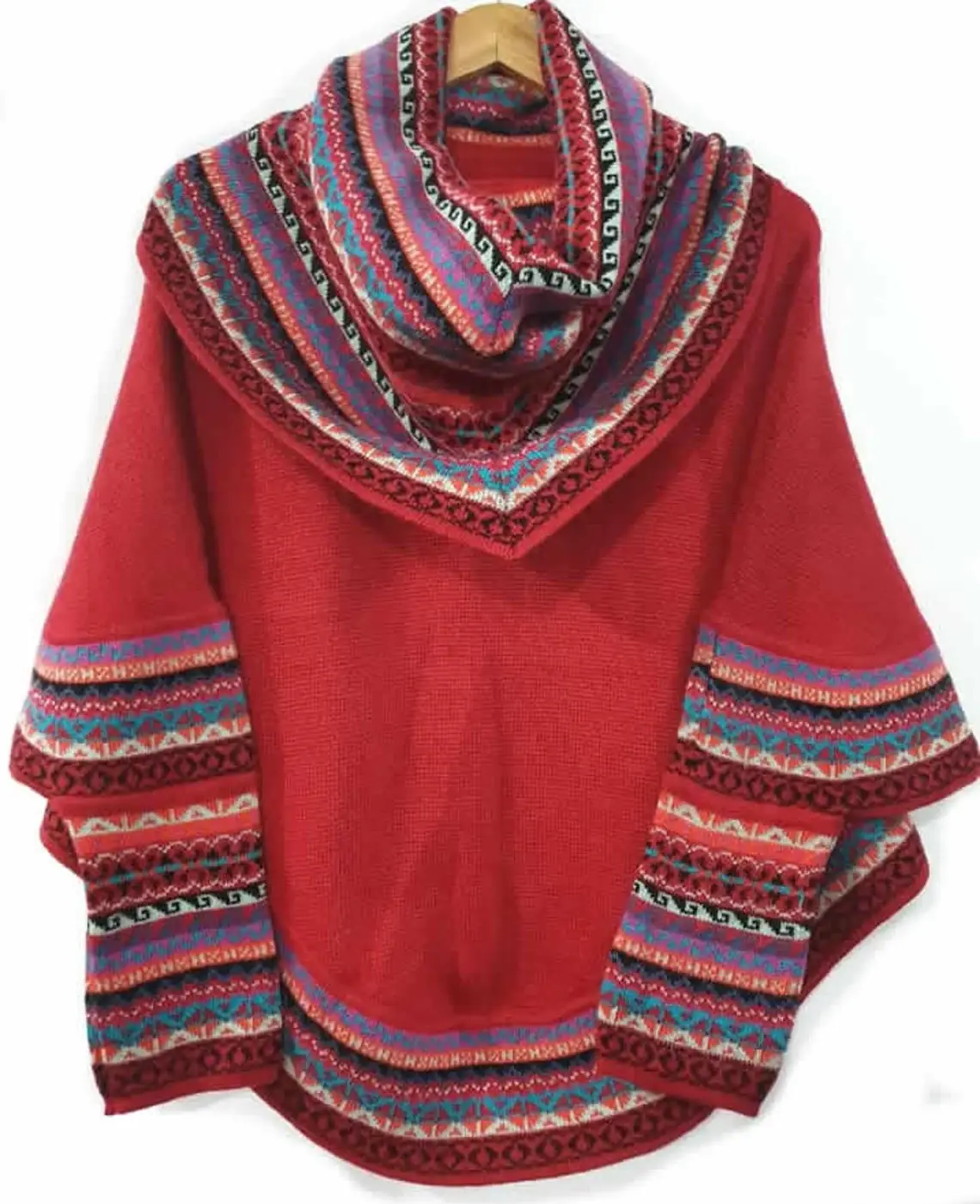MODA LATINA - Wholesale Poncho - Women's - Superfine Alpaca Wool Knitted Turtleneck Poncho Cape1